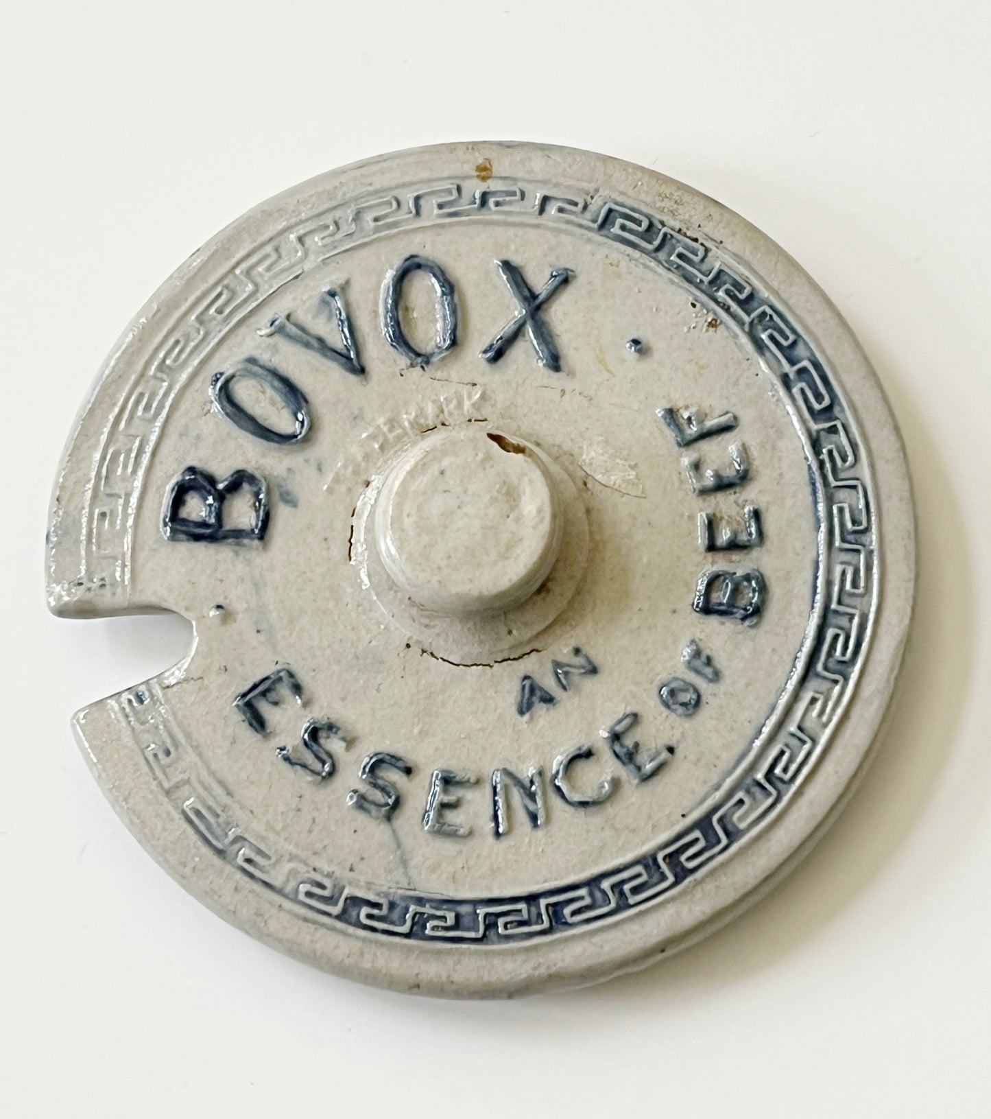 Antique Stoneware Whites Utica NY BOVOX Beef Essence Advertising Crock Jar Lid