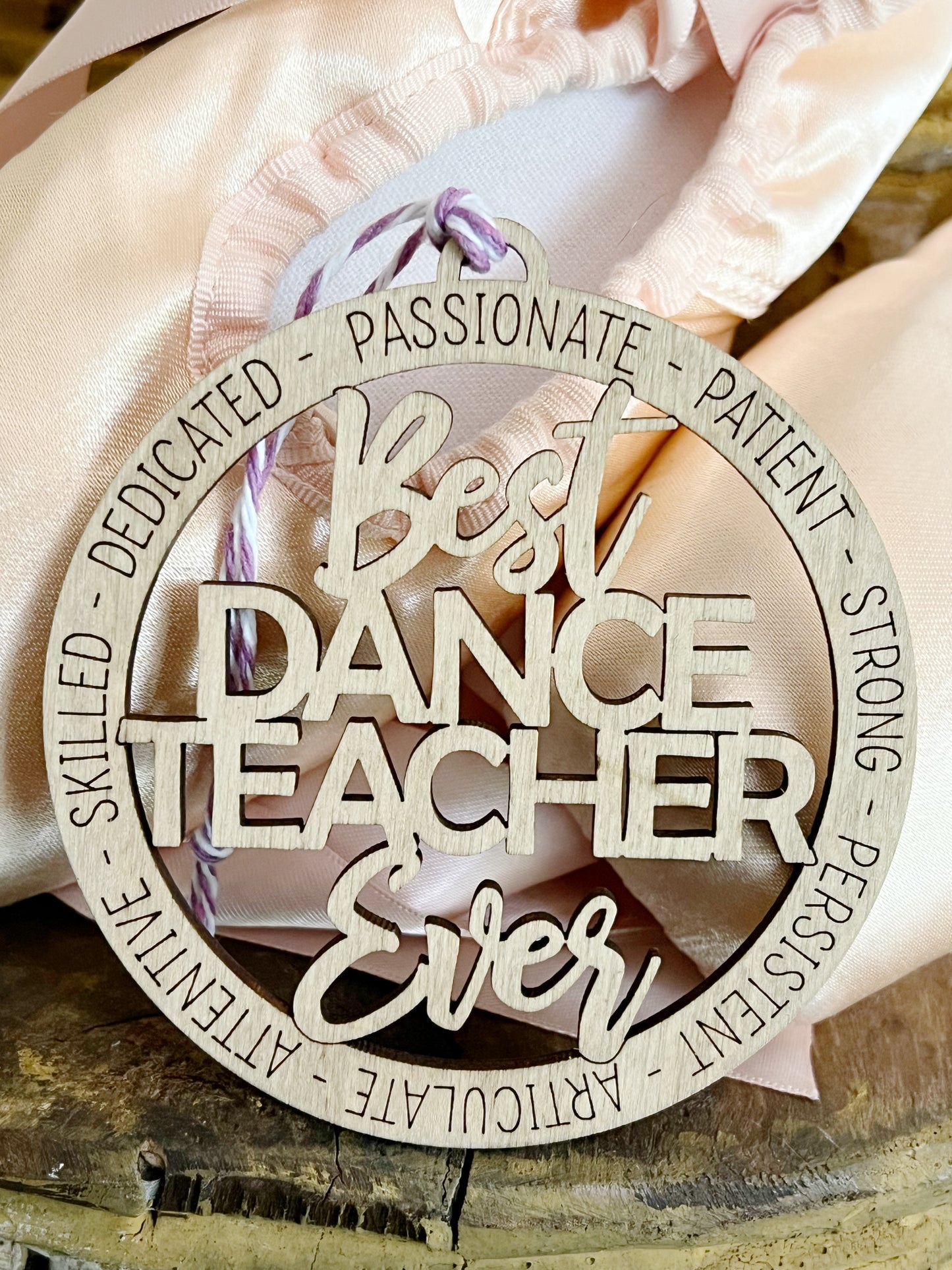 Wooden Best Dance Teacher Ever Christmas Ornament