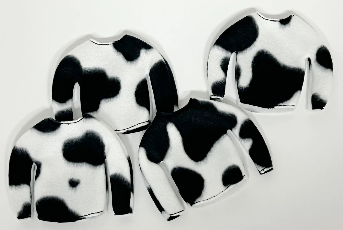 Cow Print Christmas Elf Sweater Clothing Prop, Elf Clothes, 12" Doll Clothes Accessories