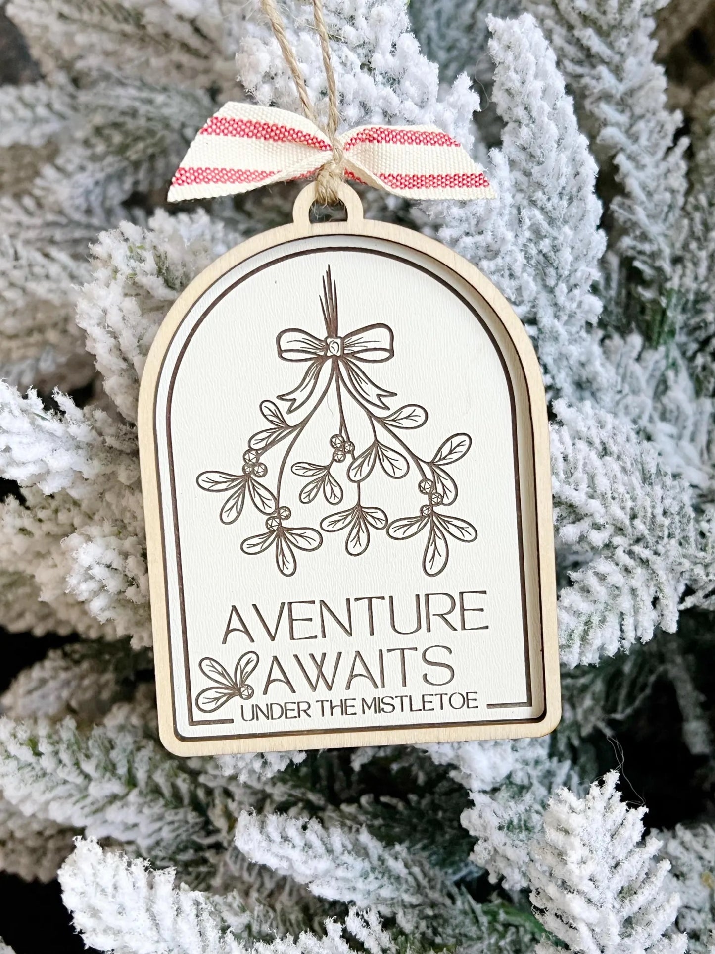 Adventure Awaits Under the Mistletoe DND D20 Dice Game Christmas Ornament Critmas Crit Mas