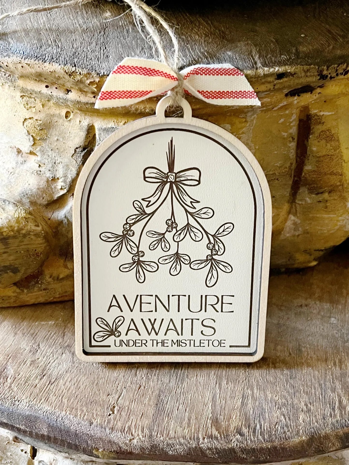 Adventure Awaits Under the Mistletoe DND D20 Dice Game Christmas Ornament Critmas Crit Mas