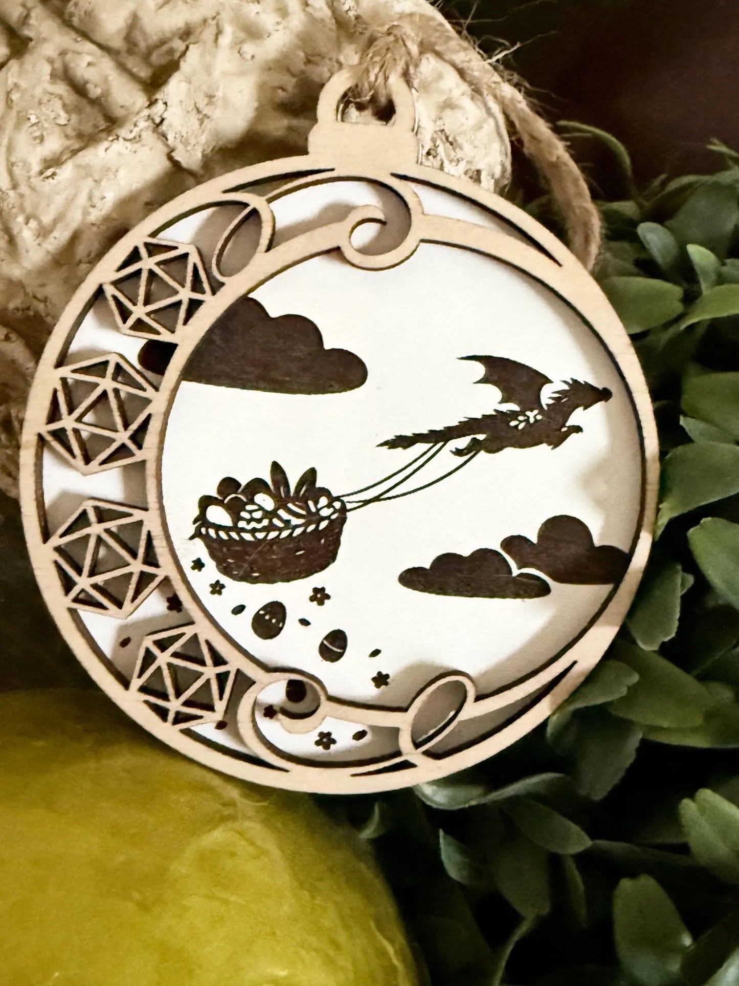 Dragon Easter Basket Tag DND Dice Game Ornament