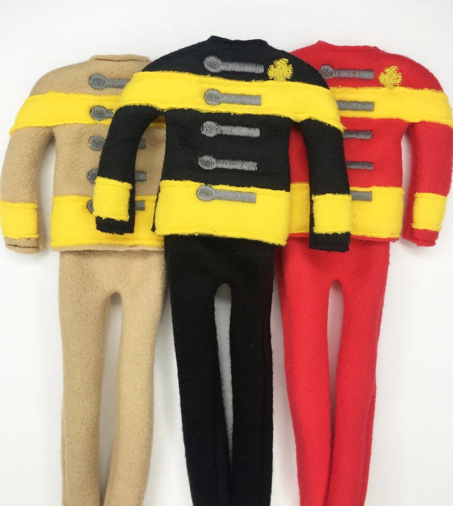 Embroidered Christmas Elf Sweater Clothing Prop, Elf Clothes Firefighter Color Choice Turnout Gear Fire Uniform, 12" Doll Clothes Accessory