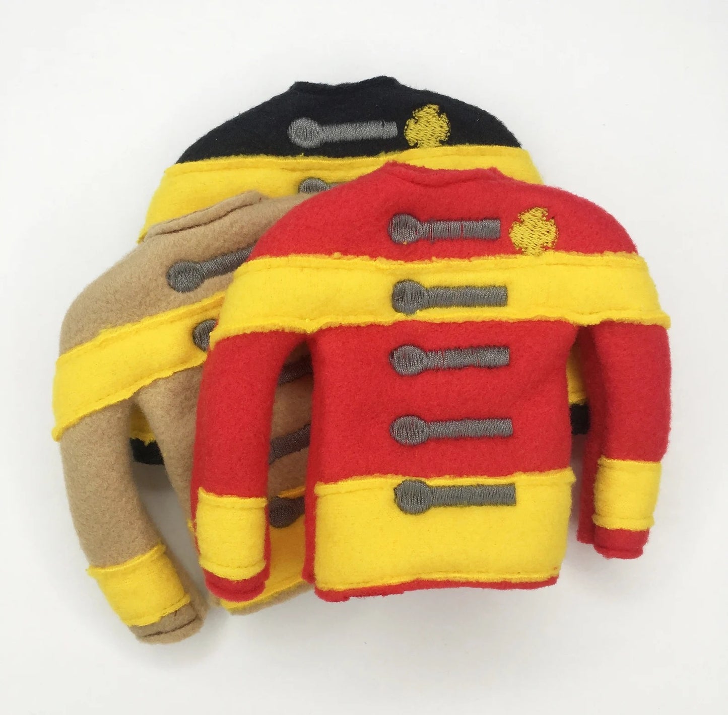 Embroidered Christmas Elf Sweater Clothing Prop, Elf Clothes Firefighter Color Choice Turnout Gear Fire Uniform, 12" Doll Clothes Accessory