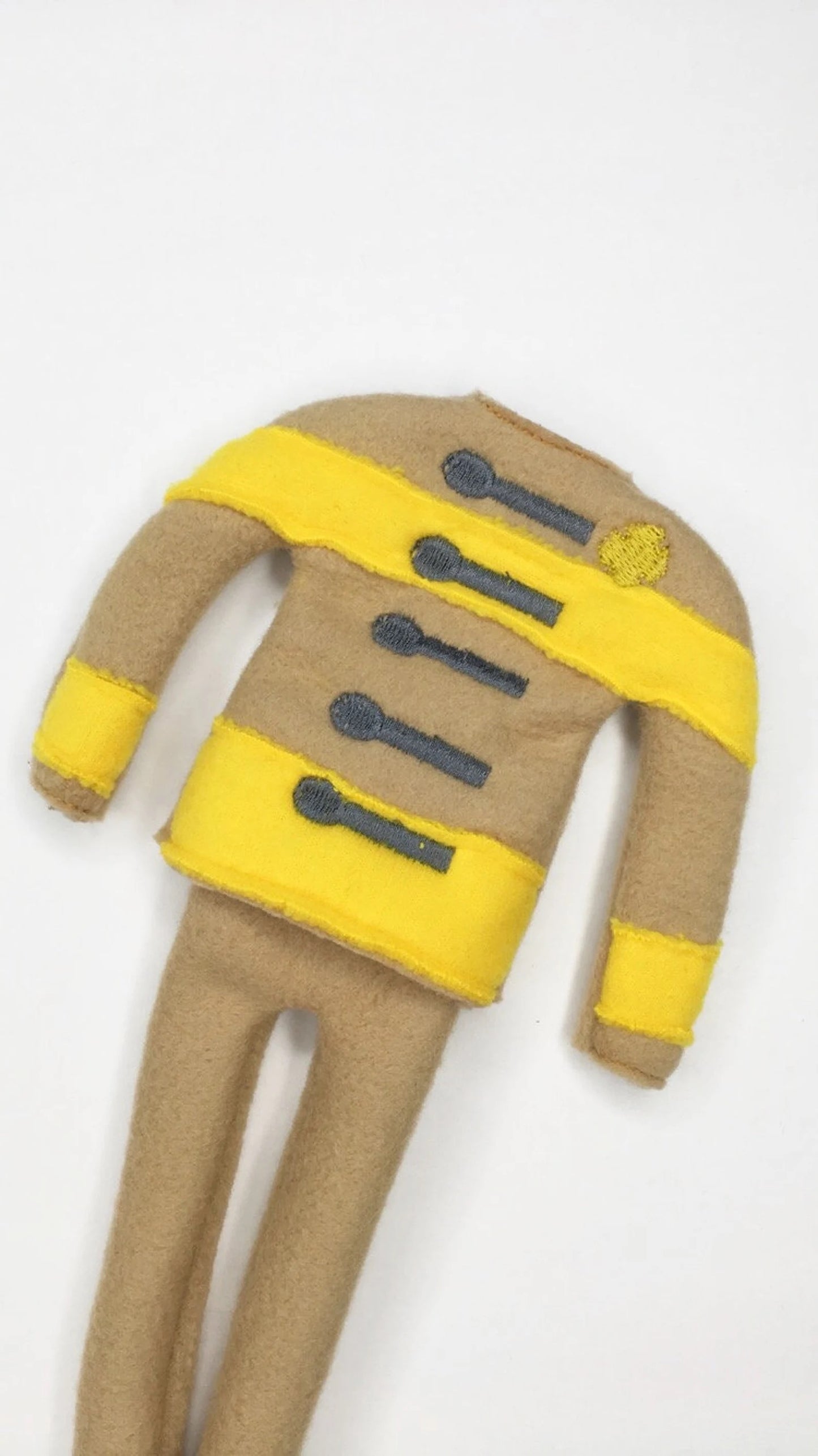Embroidered Christmas Elf Sweater Clothing Prop, Elf Clothes Firefighter Color Choice Turnout Gear Fire Uniform, 12" Doll Clothes Accessory