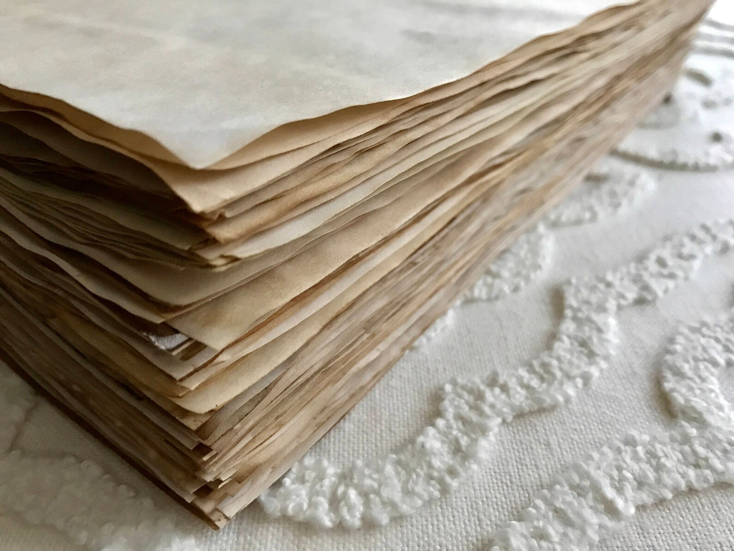 Coffee Dyed Tea Dyed Paper Coffee Stain Tea Stain Paper 50 Sheets For use in Junk Journals, Scrapbook, Mixed Media, Collage, Embellishments