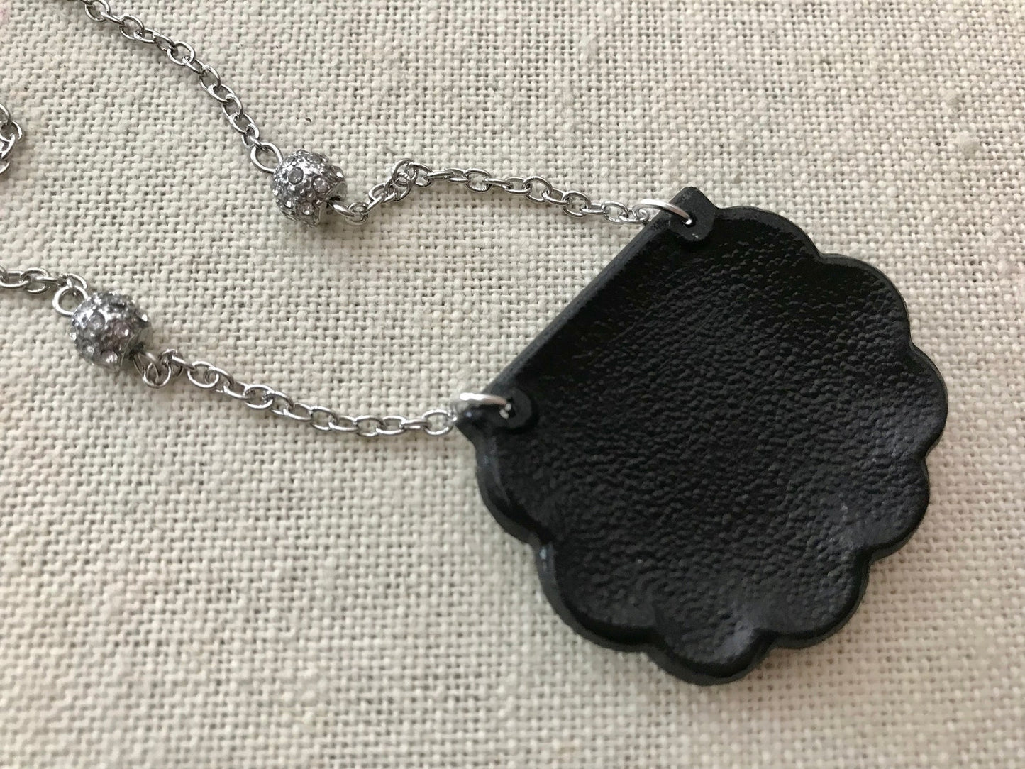 Art Deco Vintage Assemblage Black Glass Necklace OOAK