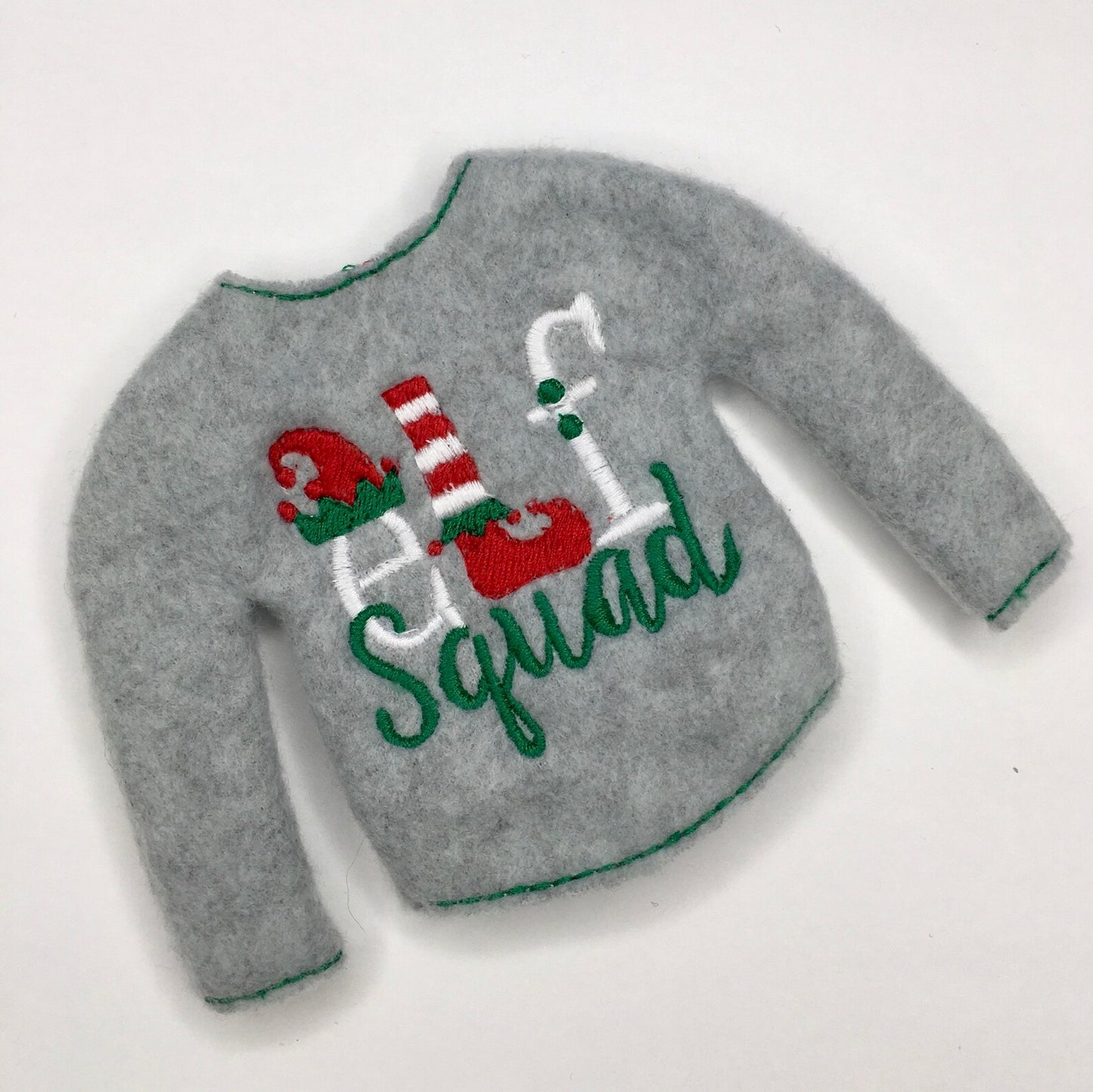 Elf Squad Embroidered Elf Sweater - Festive 12" Doll Clothing Prop