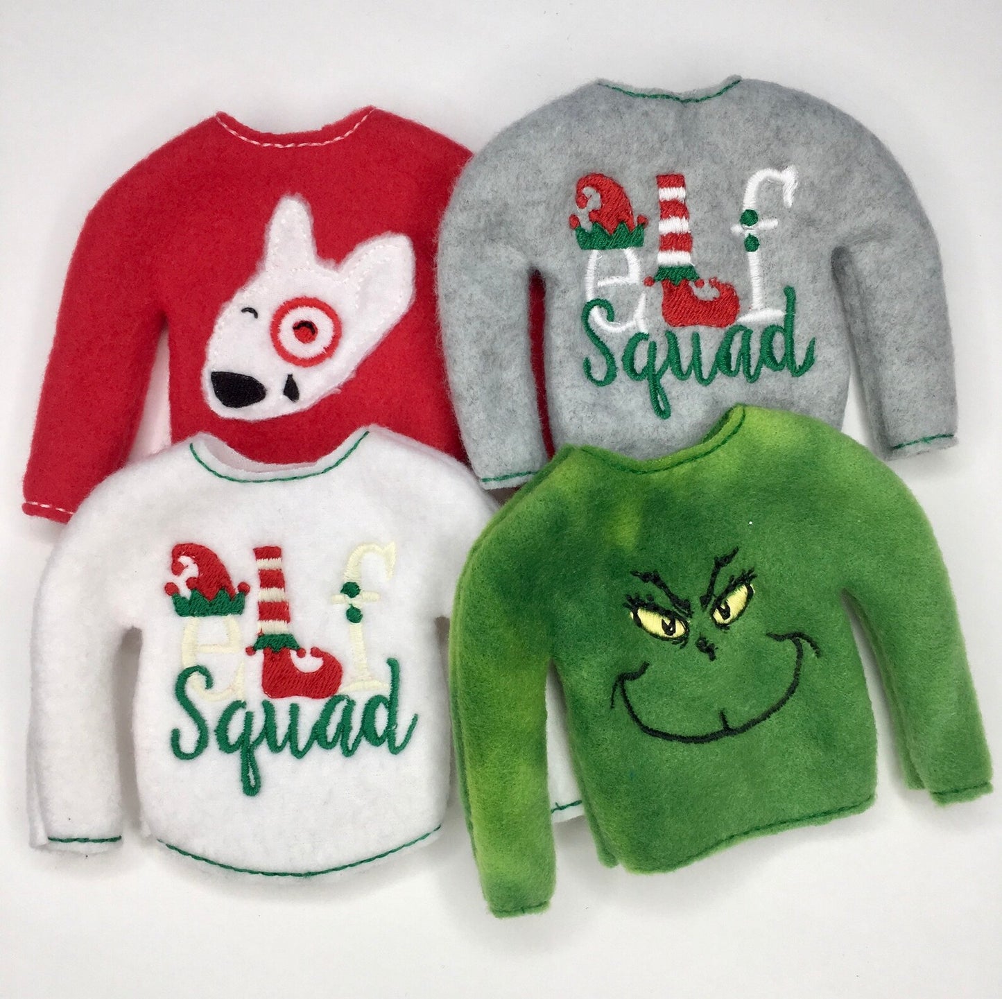 Merry Christmas Embroidered Elf Sweater - Festive 12" Doll Clothing Prop