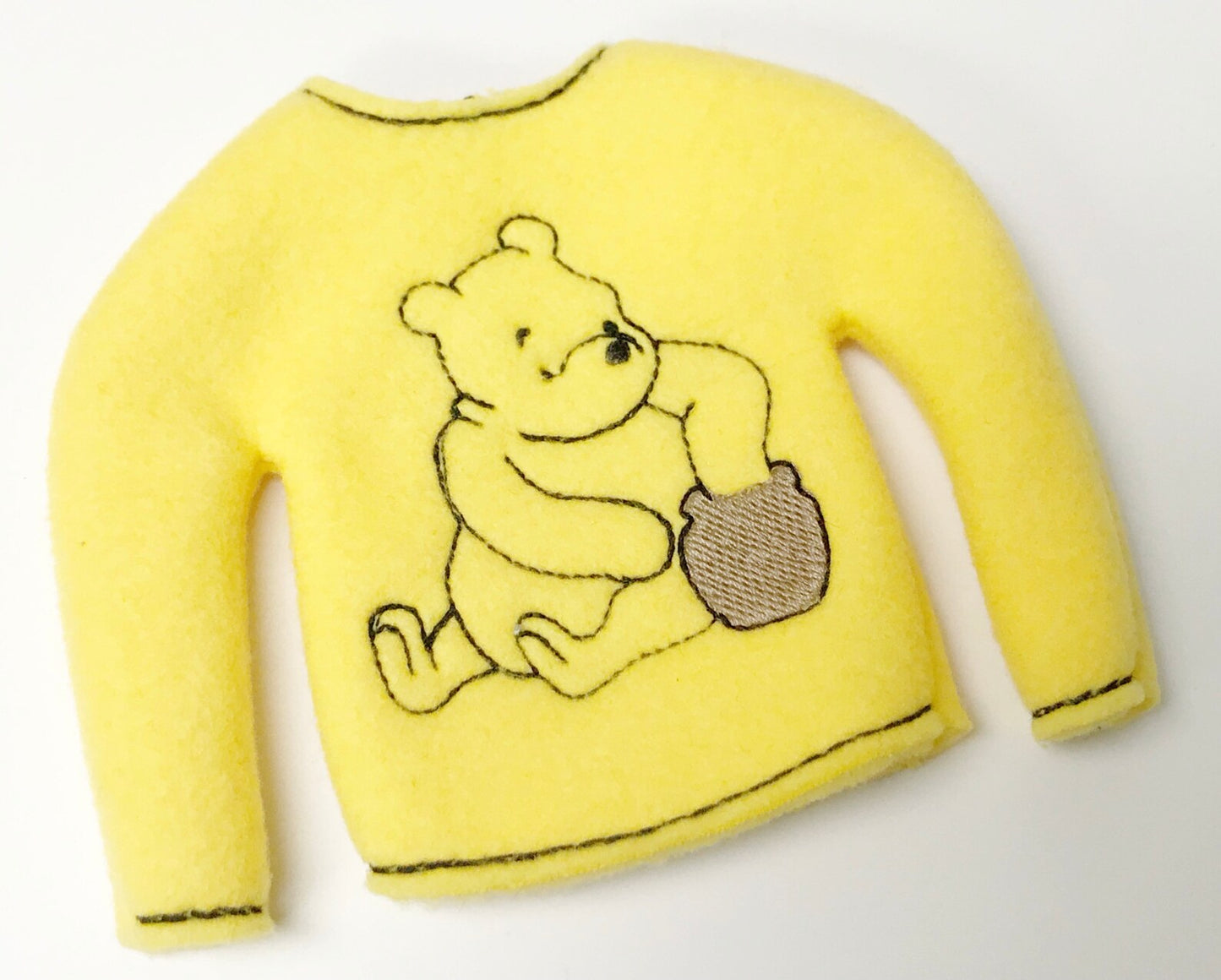 Winnie the Pooh Embroidered Elf Sweater - Festive 12" Doll Clothing Prop