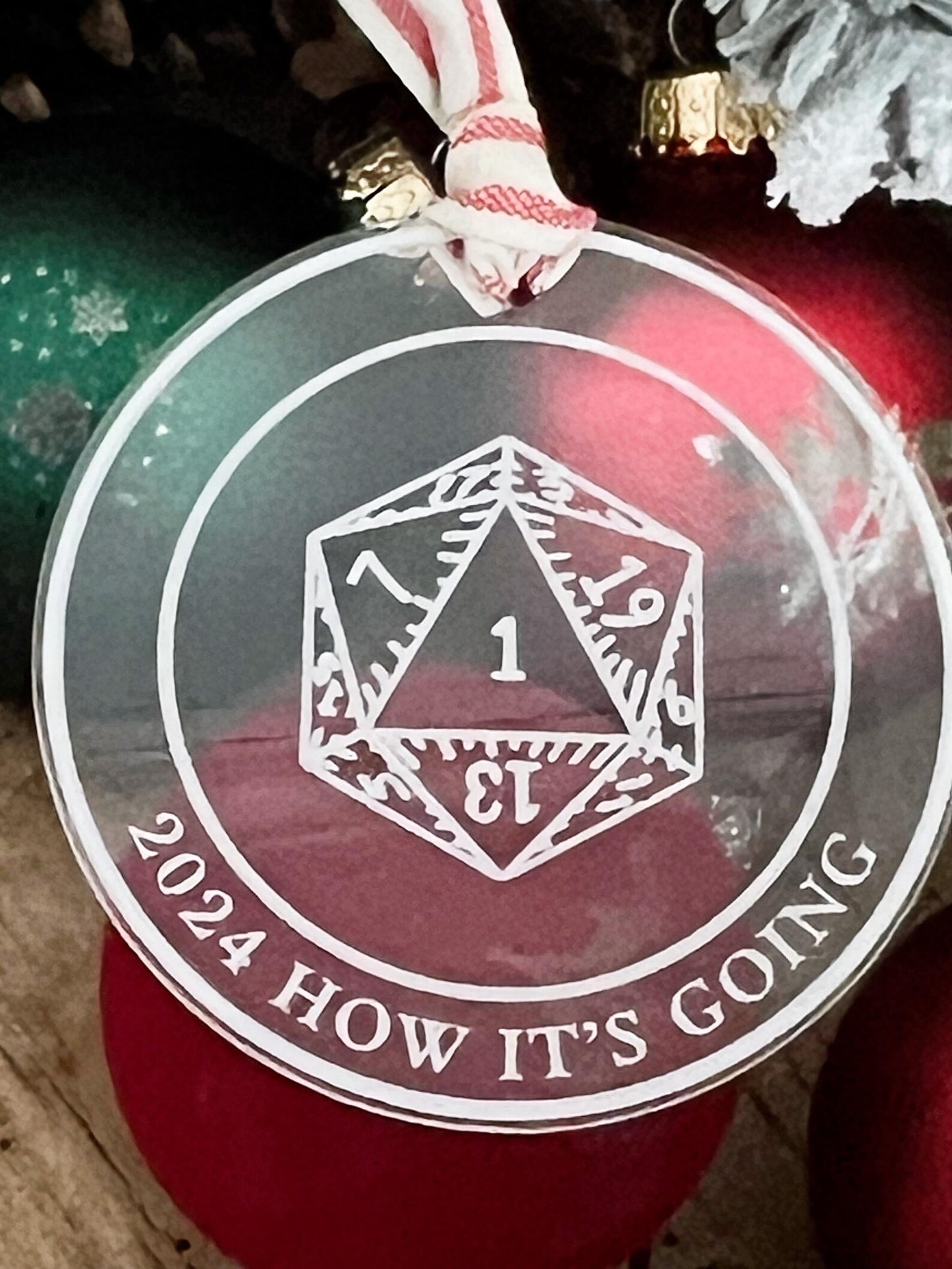 2025 How it’s Going Critical Hit DND D20 Dice Game Christmas Ornament Critmas