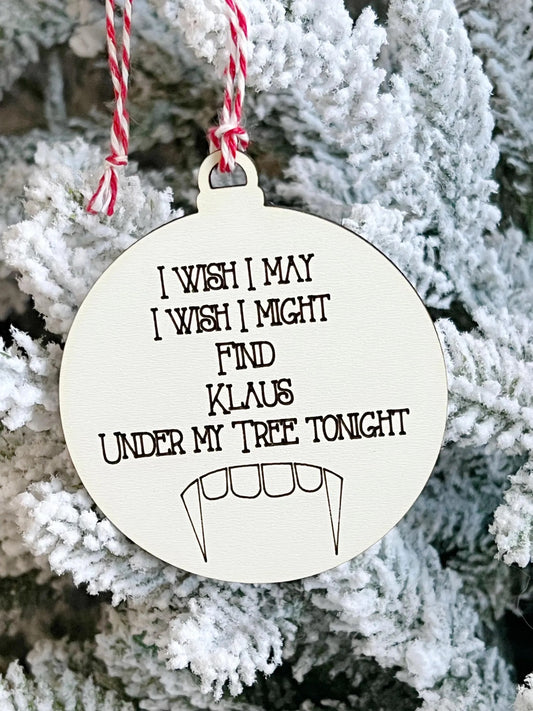 Custom Name Vampire Wish Under my Tree Christmas Ornament