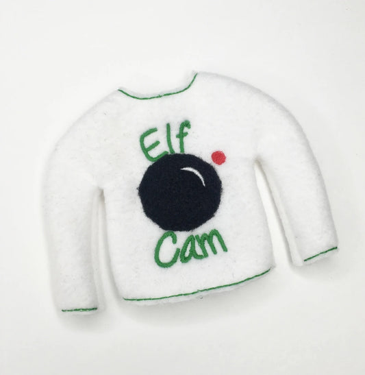 Embroidered Christmas Elf Cam Elf Sweater Clothing Prop, Elf Clothes, 12" Doll Clothes Accessories, Christmas Ornament