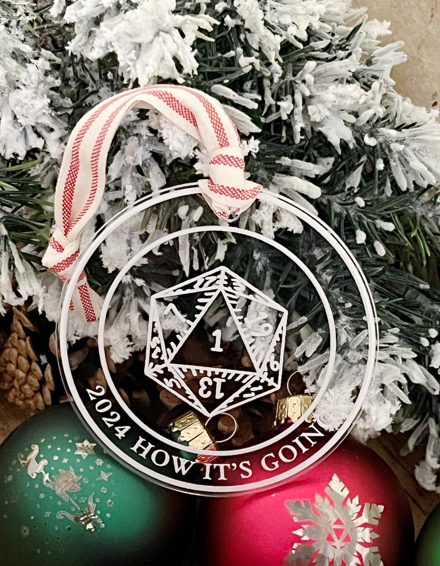2025 How it’s Going Critical Hit DND D20 Dice Game Christmas Ornament Critmas