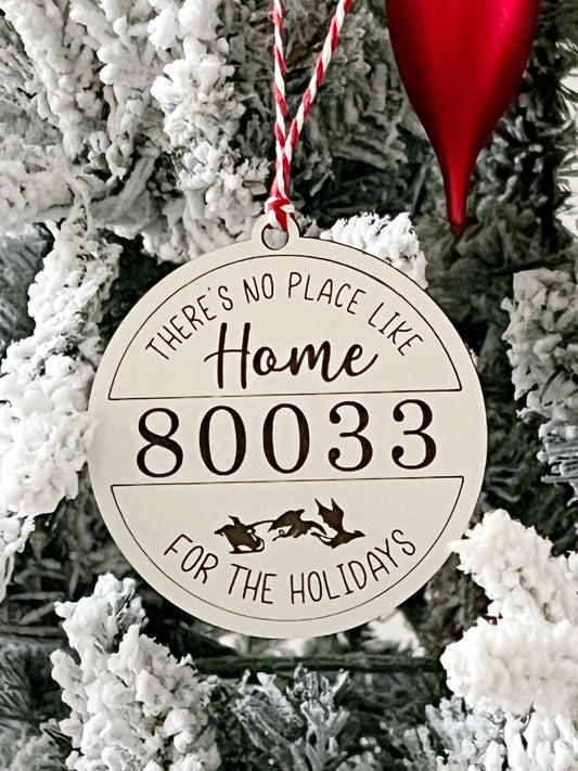 Dragon Sleigh Personalized Zip Code No Place Like Home For the Holidays Merry Critmas DND Dice Game Christmas Ornament RPG