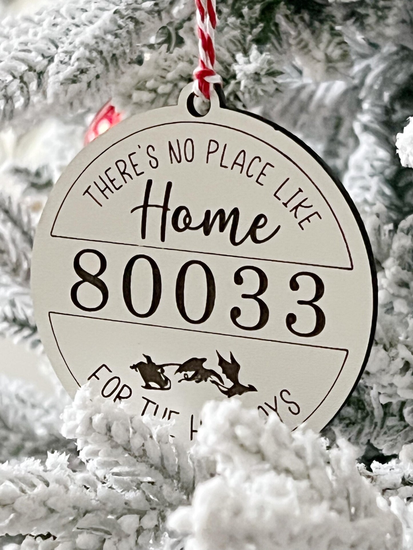 Dragon Sleigh Personalized Zip Code No Place Like Home For the Holidays Merry Critmas DND Dice Game Christmas Ornament RPG