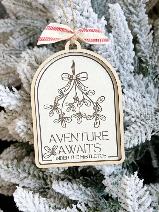 Adventure Awaits Under the Mistletoe DND D20 Dice Game Christmas Ornament Critmas Crit Mas