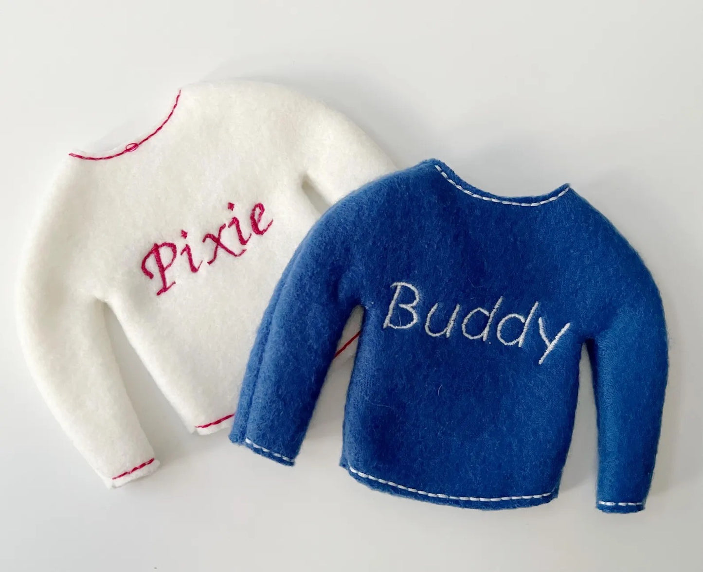 Personalized Name Embroidered Christmas Elf Sweater Clothing Prop, Elf Clothes, 12" Doll Clothes Accessories, Christmas Ornament