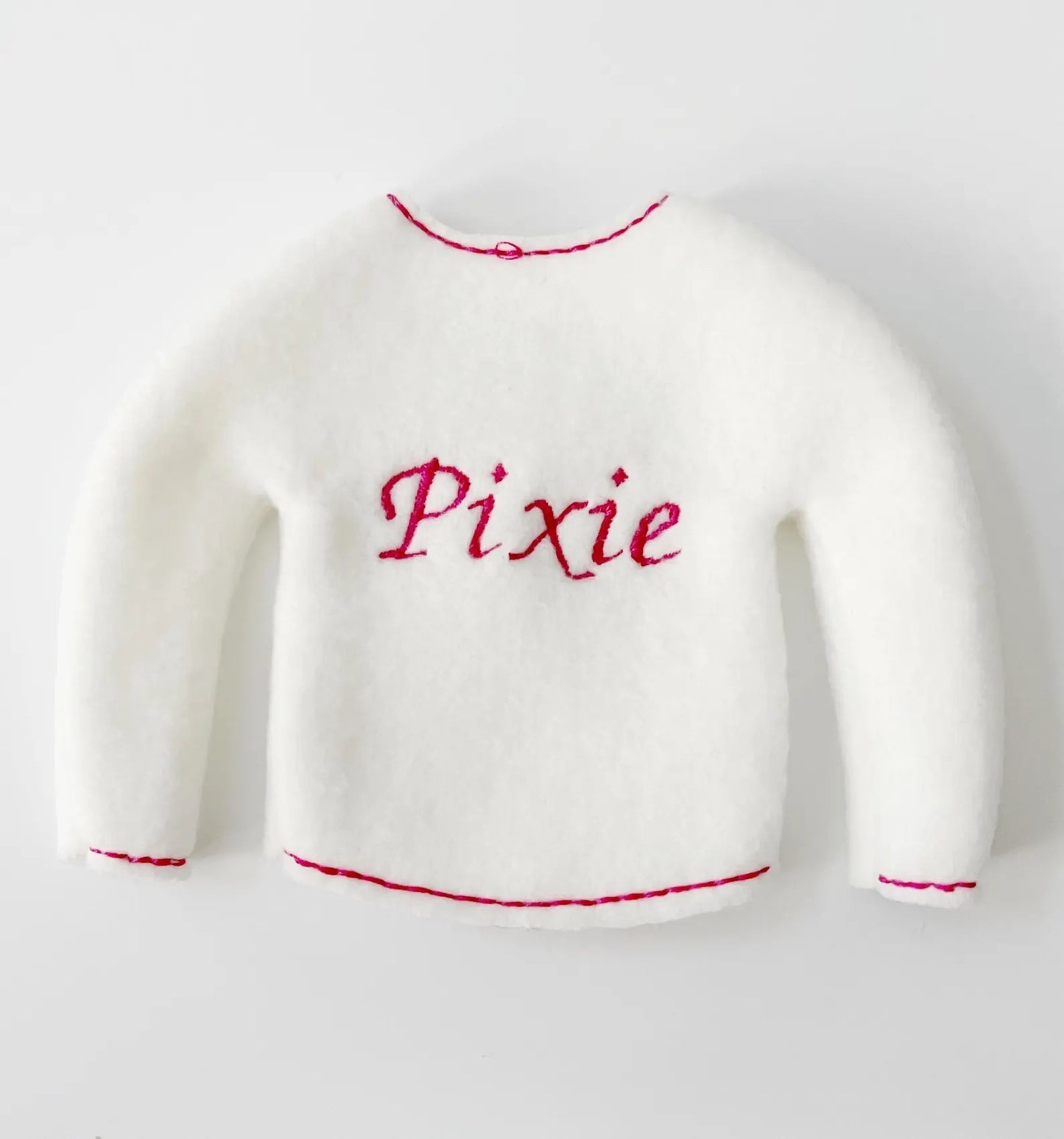 Personalized Name Embroidered Christmas Elf Sweater Clothing Prop, Elf Clothes, 12" Doll Clothes Accessories, Christmas Ornament