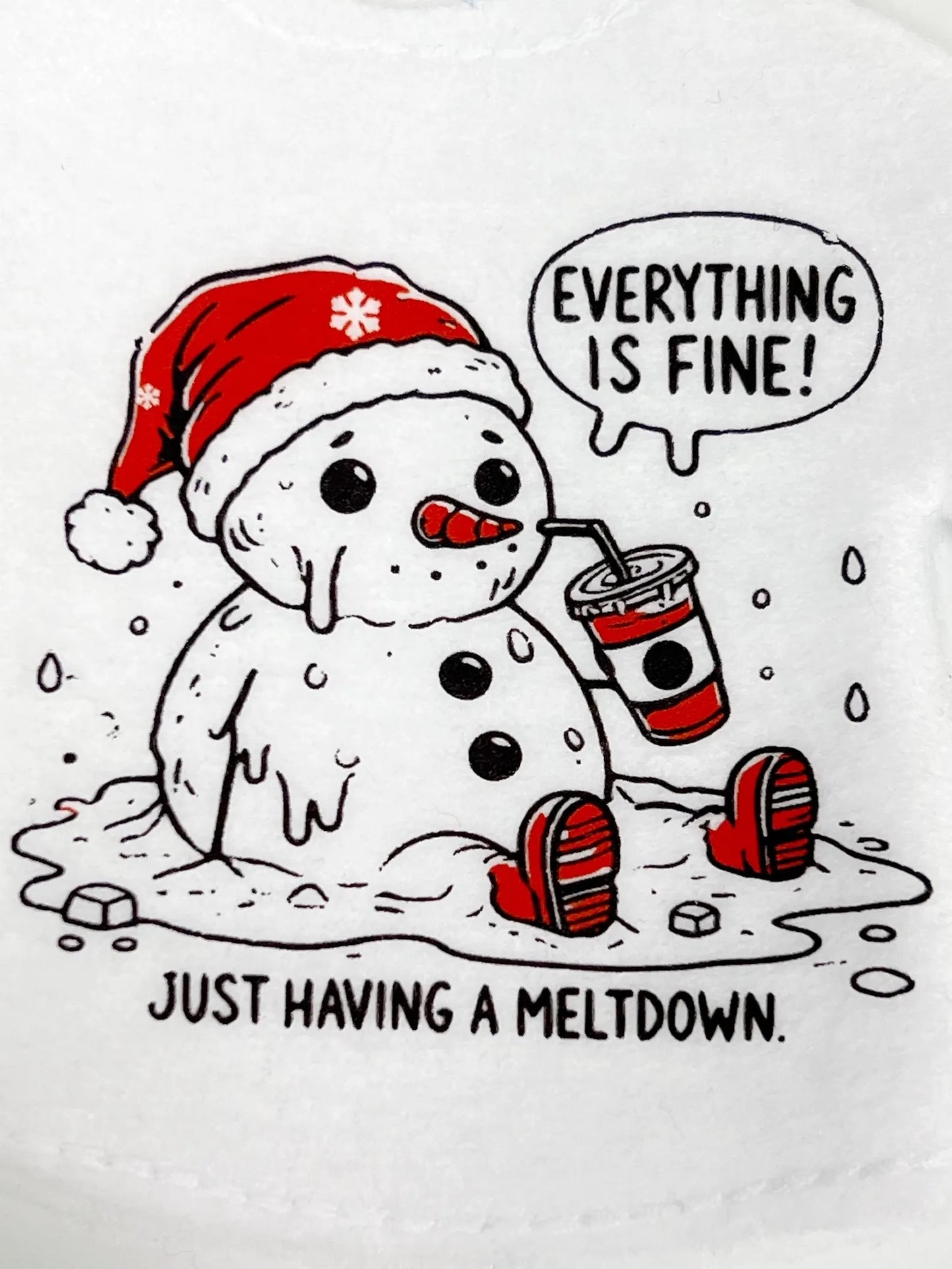 Melting Snowman Meltdown Everything is fine Elf Sweater Clothing Prop, Elf Clothes, 12" Doll Clothes Accessories