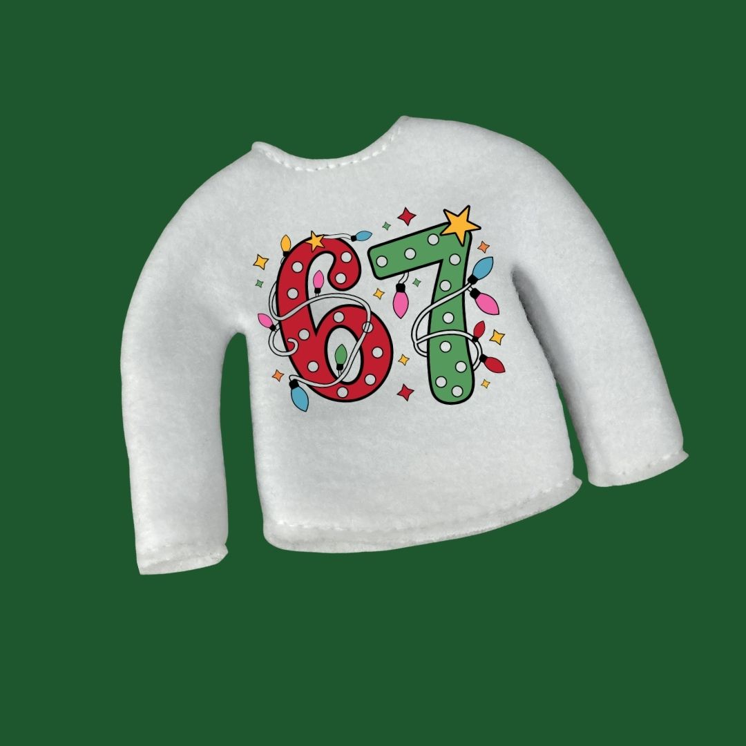Christmas Lights Six Seven Elf Sweater – Tiny Trend, Big Laughs!