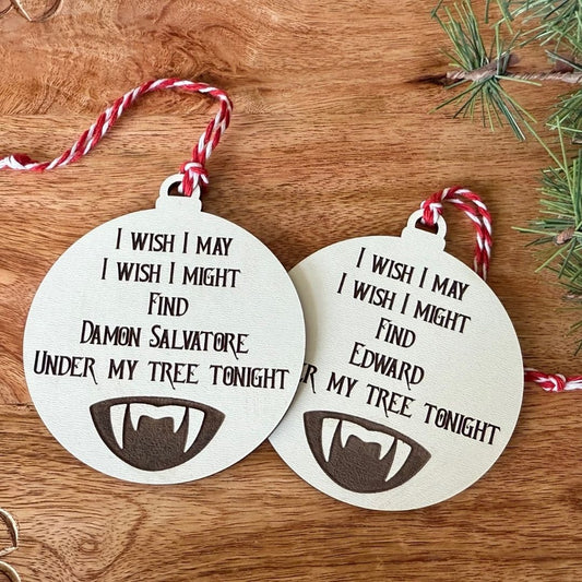 Custom Name Vampire Wish Under my Tree Christmas Ornament