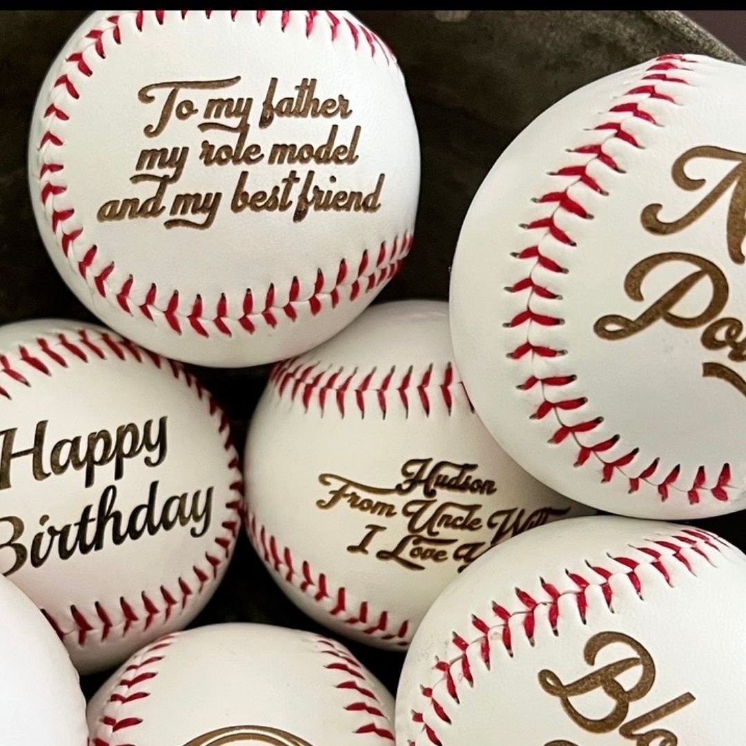 Custom UV Printed & Laser Engraved Personalized Baseball or Softball – Sport Rose Design | Double-Sided Keepsake Gift